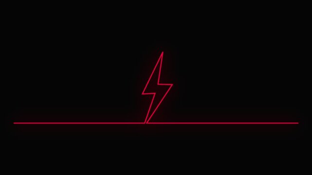 Abstract Minimalist Design with Neon Red Line on Black Background Looping Motion Animation