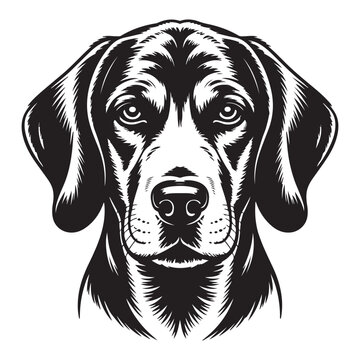 Black and White Dog Head Silhouette Vector Art for Logo Design