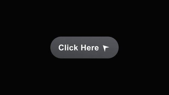 Vibrant Purple Button with Text Click Here on Black Background Animated Motion Graphic