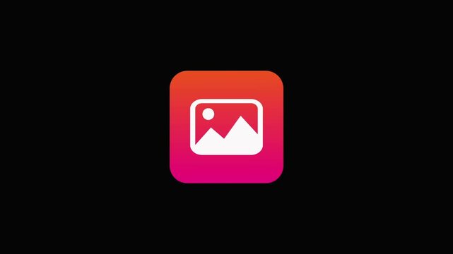 Vibrant Gradient Background with Image Placeholder Icon Design Animated Motion Graphic