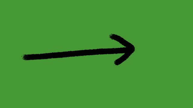 Hand Drawn Arrow Set Direction Animation on Green Screen | 2D Hand Drawn Doodle Arrows Motion Graphics | Sketch Style Pointer Arrow Overlay Animated Asset