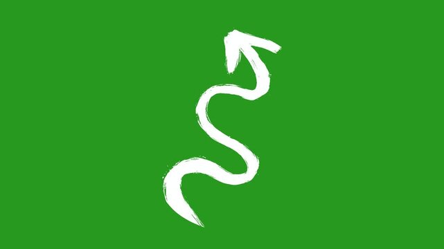 Hand Drawn Arrow Set Direction Animation on Green Screen | 2D Hand Drawn Doodle Arrows Motion Graphics | Sketch Style Pointer Arrow Overlay Animated Asset
