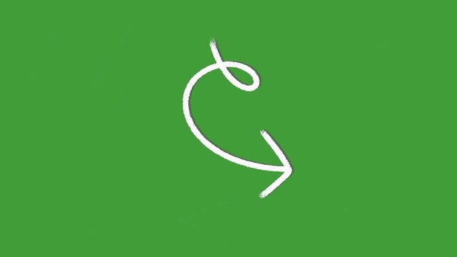 Hand Drawn Arrow Set Direction Animation on Green Screen | 2D Hand Drawn Doodle Arrows Motion Graphics | Sketch Style Pointer Arrow Overlay Animated Asset