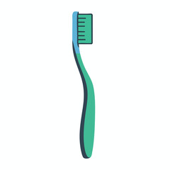 Green Toothbrush Illustration for Oral Care