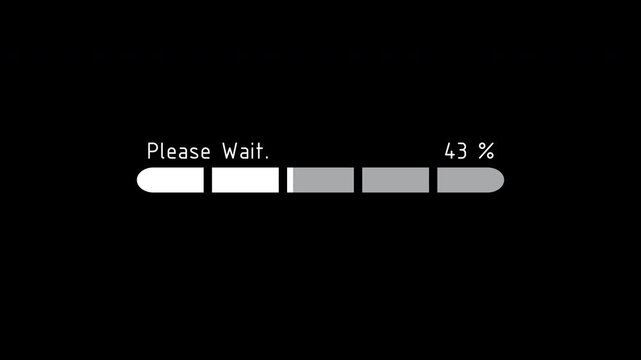 Rounded Multi Segment Please Wait Progress Bar with Percentage Indicator Prores Alpha Channel 4K 60fps