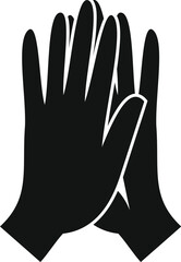 Obraz premium Two hands clapping gesture in a simple black silhouette