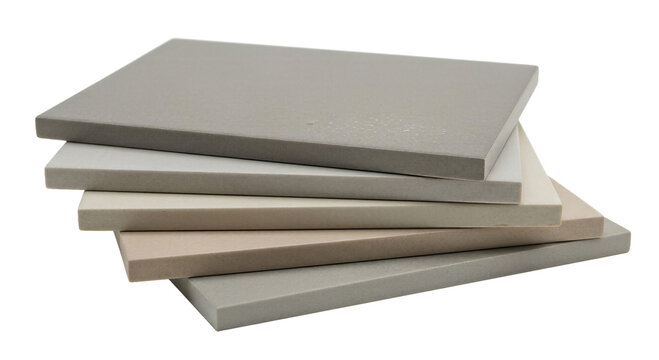 Ceramic Tile Samples Stack Isolated on White &ndash; Bathroom Kitchen Renovation Concept