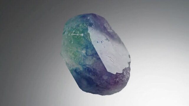 Serene Digital Sculptures A composition of several tritone crystal elements arranged artistically, exhibiting a gentle, internal glow or soft light source that highlights their micro-textures and