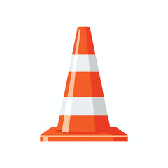 Vibrant Orange and White Traffic Cone for Safety and Roadwork Signage