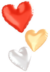 3D画像_ハートの風船_カラフル