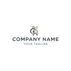 Company Logo Design with Letter and Leaf.