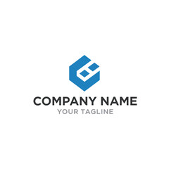 Blue Hexagon Logo Design Template.