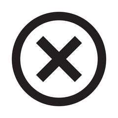 Obraz premium A simple black circle containing a black x shape in the center