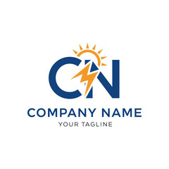Company Logo with Lightning Bolt Symbol.