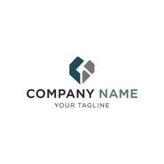 Corporate Logo Design Template with Geometric Shapes.