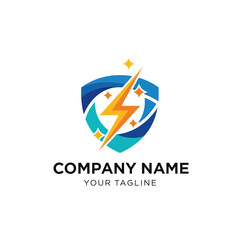 Electric Lightning Bolt Logo Design Template.