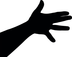 a hand black color silhouette vector