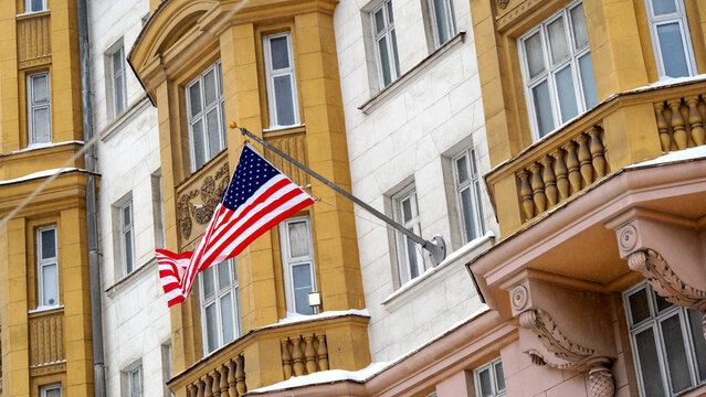 Moscow, Russia, February 04, 2026: U.S. Embassy in Moscow