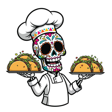 Dia de los Muertos Chef with Taco Platters
