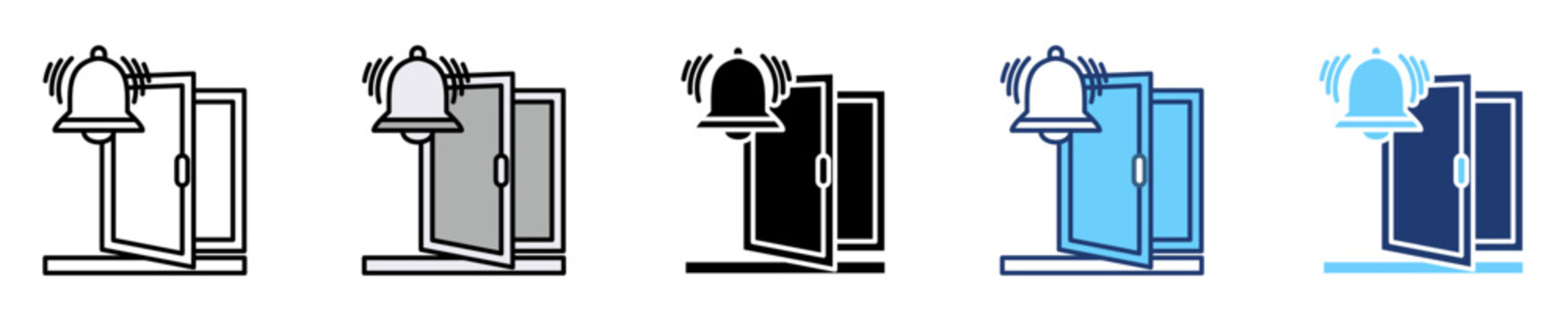 Door Access and Security. Icon set multiple style collection