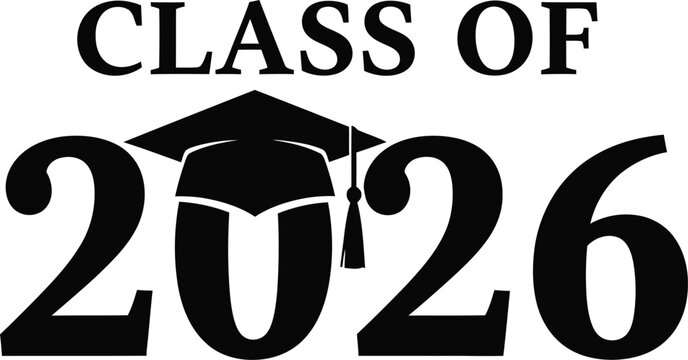 Class of 2026 graduation cap and tassel logo