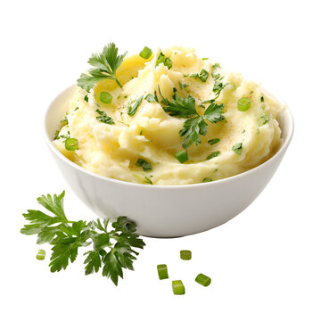 Creamy mashed potatoes with fresh herbs and green onions