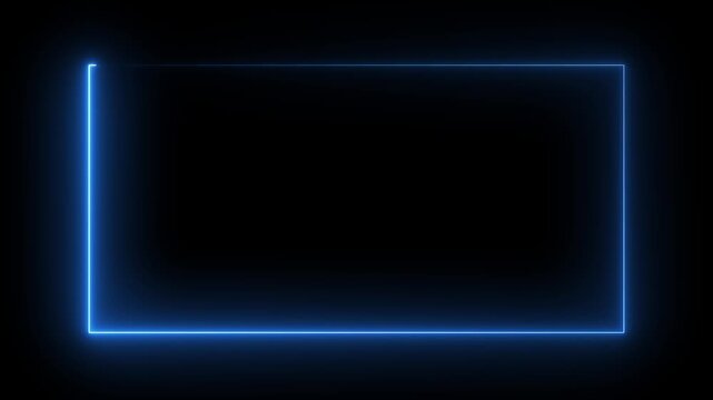 glowing neon rectangles abstract background. abstract glowing neon rectangle border frame.