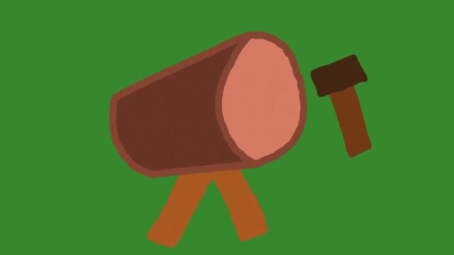 Hand Drawn Beating Drum Animation on Green Screen | 2D Doodle Style Playing Drum Motion Graphics | Cartoon Dhol Drum Musical Instrument Animated Overlay