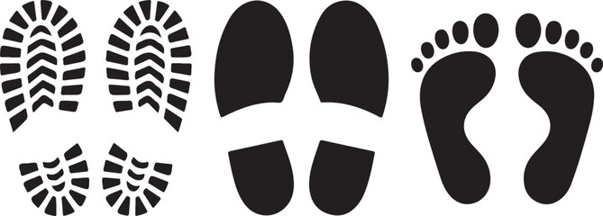 Human footprints icon set. © MstHazara