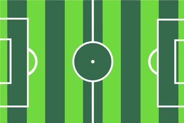 Top Down View of a Green Soccer Football Field Pitch Vector Illustration with Field Markings for Sports Strategy and Tactical Game Analysis Design. © عبد الحليم سراط