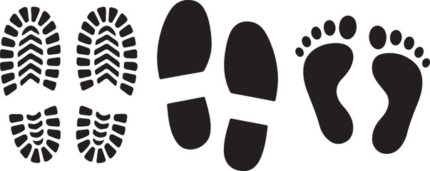 Human footprints icon set. © MstHazara