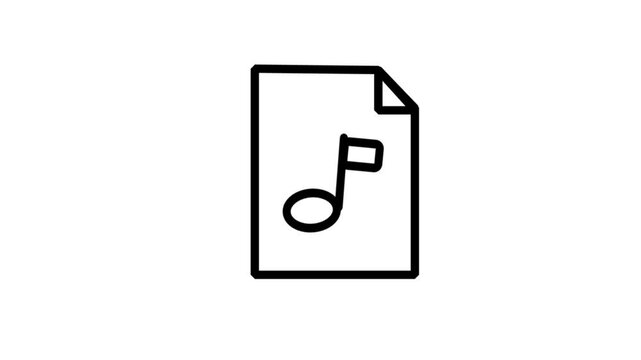 Motion icon music folder. Animation of foder or music files is great for web, entertainment and technology.