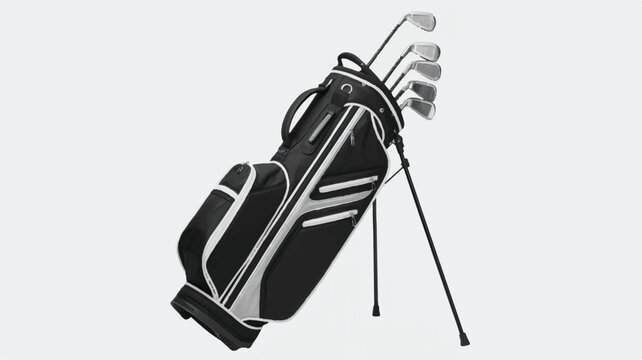 golf bag with clubs on stand  golfing equipment