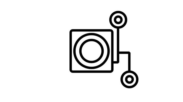 Speaker system motion icon. Animated illustration of a professional speaker system or amplifier for high quality audio and sound technology.