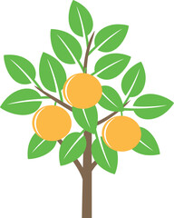 Grapefruit tree logo. Isolated grapefruit tree on white background