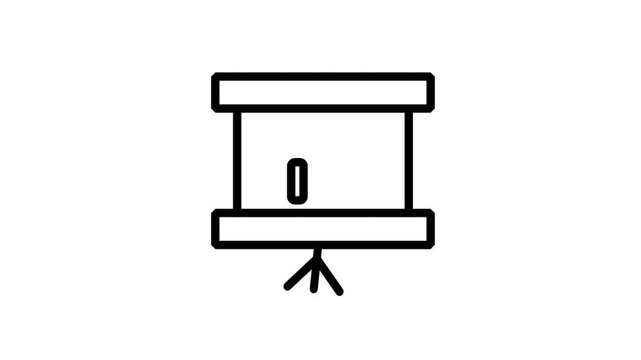 Presentation board with a bar chart motion icon. Animated presentation board with a bar chart representing business growth, data analysis, and financial success report.