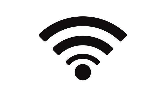 Wireless internet signal icon on transparent background representing connectivity and network access point