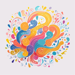 Obraz premium Abstract Burst of Vibrant Swirls and Splatters Creating a Dynamic and Energetic Artistic Composition