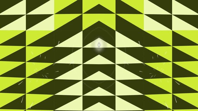 Abstract Geometric Pattern in Yellow and Green with Kaleidoscopic Effect