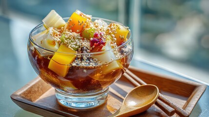 Ice Jelly dessert (冰粉 / 凉粉甜品), Chinese Dessert, Guangxi Dessert