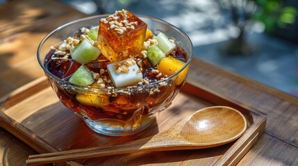 Ice Jelly dessert (冰粉 / 凉粉甜品), Chinese Dessert, Guangxi Dessert