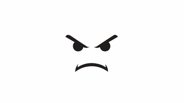 Angry Face Emoticon Expression Symbol.
