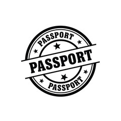 Obraz premium Vector illustration icon black and white passport stamp icon with stars