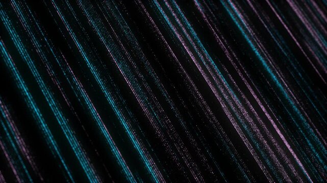 Digital database cyberspace. Decoding algorithms hacked software. Cyber security with moving colors particles. Big data visualization. 3d rendering.