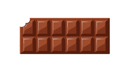 Fototapeta premium Illustration of a classic milk chocolate bar with segmented pieces.