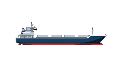 Modern large cargo ship sailing on open water for freight transport.