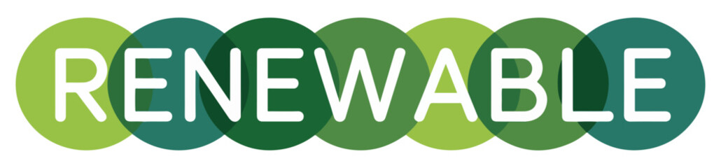 renewable green word typography icon © graphixecho