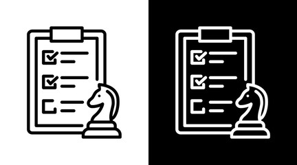 Planning White Icon Set Vector 