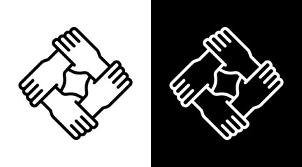 Collaboration White Icon Set Vector 