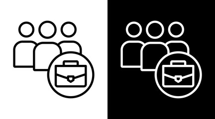 Employee White Icon Set Vector 